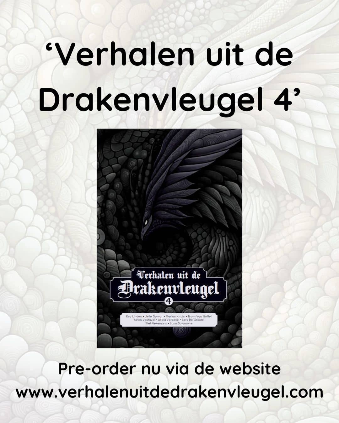 Coverpromotering for Verhalen uit de Drakenvleugel 4, en nederlandsk fantasyantologi inspirert av Dungeons & Dragons.